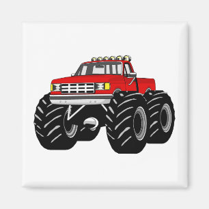 RED MONSTER TRUCK MAGNET