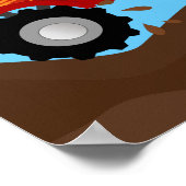 Red Monster Truck Personalisiert Poster (Ecke)