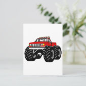 RED MONSTER TRUCK POSTKARTE (Stehend Vorderseite)