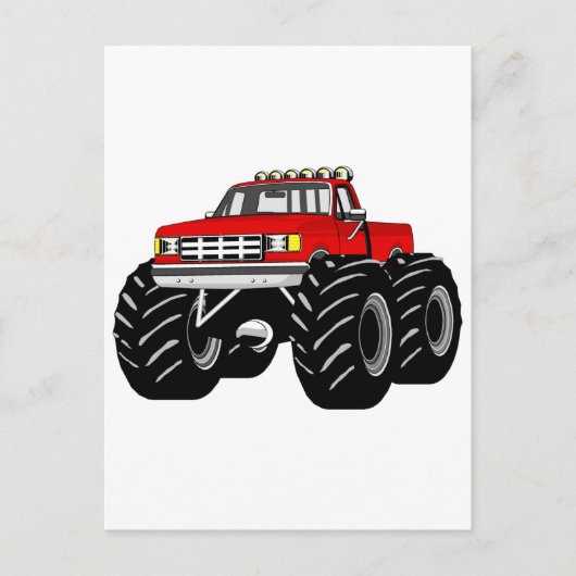 RED MONSTER TRUCK POSTKARTE (Vorderseite)