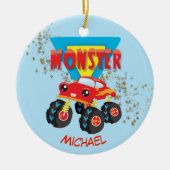 Red Monster Truck Racing Keramik Ornament (Vorne)