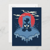 Red Moon Batman mit Logo-Postkarte Einladungspostkarte (Vorne/Hinten)