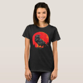 Red Moon Black Crow Gothic Animal Bird Spooky Fore T-Shirt (Vorne ganz)