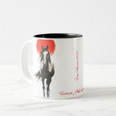 Red Moon Fire Horse Mug Zweifarbige Tasse (Vorderseite Links)