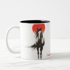 Red Moon Fire Horse Mug Zweifarbige Tasse