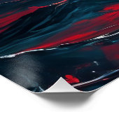 Red Moon Over Dark Ocean Draming Fantasy Seascape Poster (Ecke)