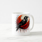 Red Moon Raven Black Crow Kaffeetasse (VorderseiteRechts)