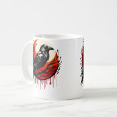 Red Moon Raven Black Crow Kaffeetasse (Vorderseite Links)