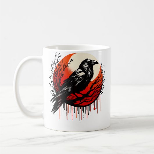 Red Moon Raven Black Crow Kaffeetasse (Links)