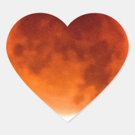 Red Moon Risiing Herz-Aufkleber