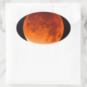 Red Moon Risiing Ovaler Aufkleber (Tasche)
