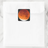 Red Moon Risiing Quadratischer Aufkleber (Tasche)