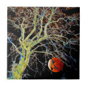 Red Moon Rising Fliese (Vorderseite)