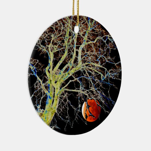 Red Moon Rising Keramik Ornament (Rechts)