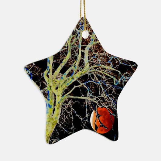 Red Moon Rising Keramik Ornament (Rechts)