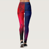 Red Moon Shadow Woman Mystery Design Leggings (Rückseite)