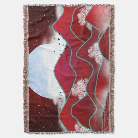 Red Moonrise Decke (Vorderseite Vertikal)