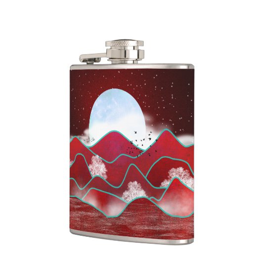 Red Moonrise Flachmann (Links)