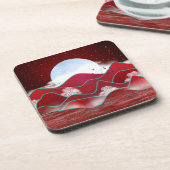 Red Moonrise Getränkeuntersetzer (Linke Seite)