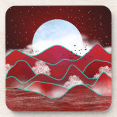 Red Moonrise Getränkeuntersetzer (Vorderseite)