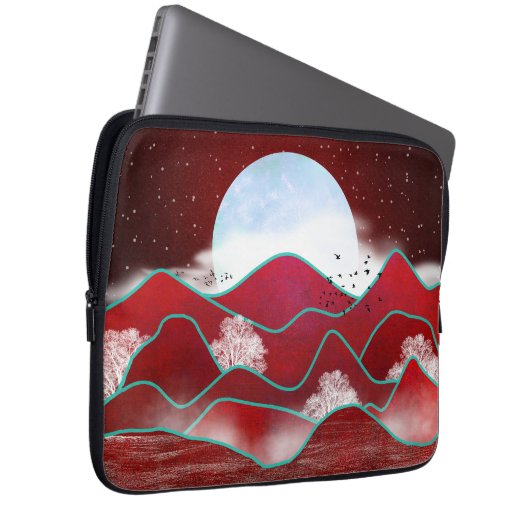 Red Moonrise Laptopschutzhülle (Vorne Rechts)