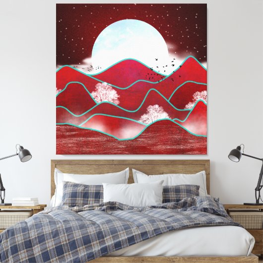 Red Moonrise Leinwanddruck (Insitu (Schlafzimmer))