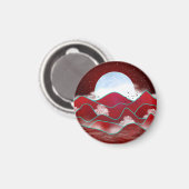 Red Moonrise Magnet (Vorderseite/Rückseite)
