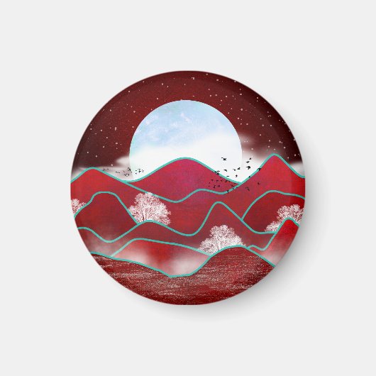 Red Moonrise Magnet (Vorne)