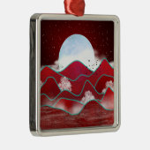 Red Moonrise Ornament Aus Metall (Rechts)