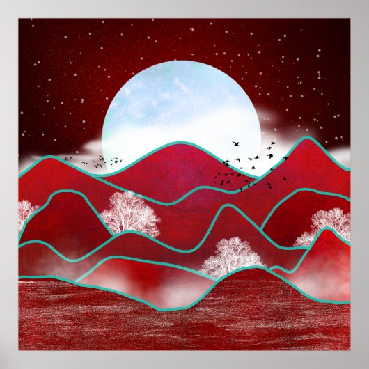 Red Moonrise Poster (Vorne)