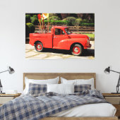 Red Morris Mini Pick Up Truck Leinwanddruck (Insitu (Schlafzimmer))
