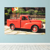 Red Morris Mini Pick Up Truck Leinwanddruck (Insitu (Holzboden))