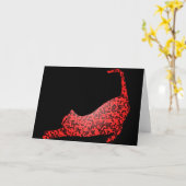 Red Mosaic Cat Custom Grußkarten Karte (Gelbe Blume)