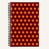 Red Moss Rose Blume Nahtloses Muster auf Notebook Notizblock (Vorderseite)