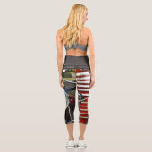 Red Motorrad Motorrad Fahrrad Garage Capri Leggings (Rückseite)