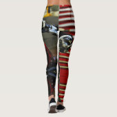 Red Motorrad Motorrad Fahrrad Garage Leggings (Rückseite)