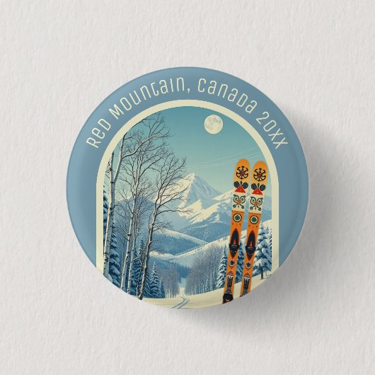 Red Mountain BC Kanada Skiurlaub Souvenir Button (Vorderseite)