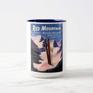 Red Mountain British Columbia, Kanada Skiposter Zweifarbige Tasse