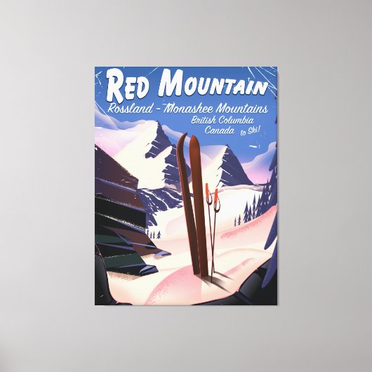 Red Mountain British Columbia, Kanada Skipposter Leinwanddruck (Vorderseite)
