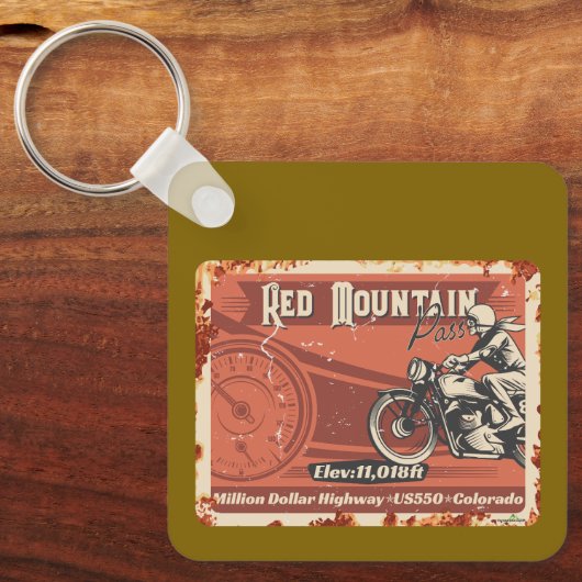 Red Mountain Pass Colorado Motorcycle 01  Schlüsselanhänger (Vorderseite)
