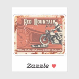Red Mountain Pass Colorado Motorcycle 01 Sticker