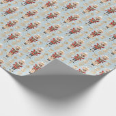 Red Mouse King, Light Blue Nutcracker Ballet Geschenkpapier (Ecke)