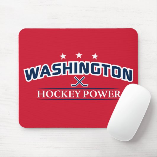 Red Mouse Pad - Hockey Power in Washington Mousepad (Mit Mouse)