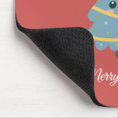 Red Mouse Pad mit Kawaii Weihnachtsbaum Mousepad (Ecke)