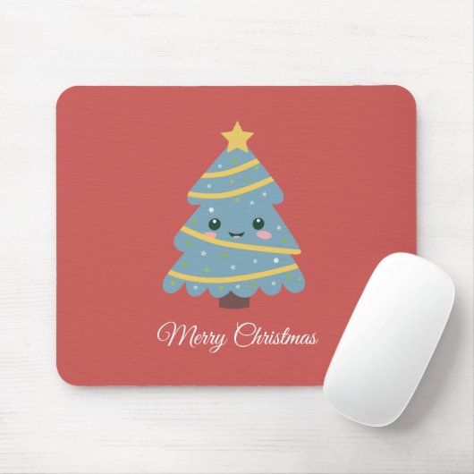 Red Mouse Pad mit Kawaii Weihnachtsbaum Mousepad (Mit Mouse)