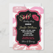 Red Mouths Pattern Personalisiert                  Einladung (Vorderseite)