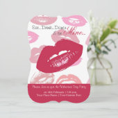 Red Mouths Pattern Personalisiert                  Einladung (Stehend Vorderseite)