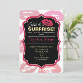 Red Mouths Pattern Personalisiert Einladung (Stehend Vorderseite)