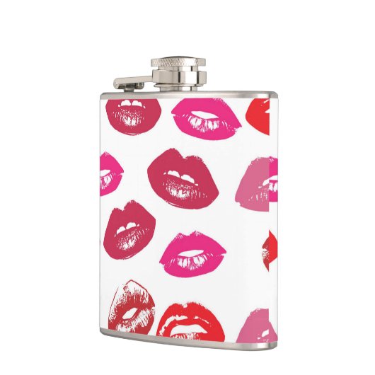 Red Mouths Pattern Personalisiert Flachmann (Links)