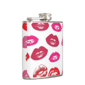 Red Mouths Pattern Personalisiert Flachmann (Rechts)